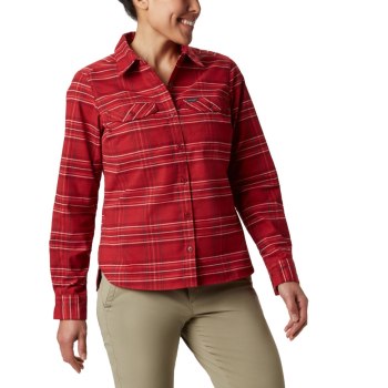 Columbia Silver Ridge Long Sleeve Flannel Top, Camisa Rojos Para Mujer | 896431-NRA